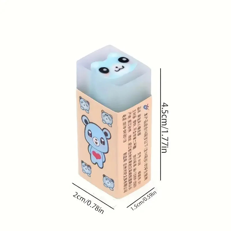 3pcs/6pcs Cute Animal Jelly Erasers – Sweet-Scented Cartoon Rubber for Kids & Students, Fun Gift & School Supplies