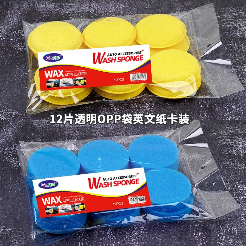 12Pcs Car Foam Sponge Wax Applicator Cleaning Detailing Pads Car Waxing Polishing Pad Home Car Wash Care 10cm Car Cleaning Kit