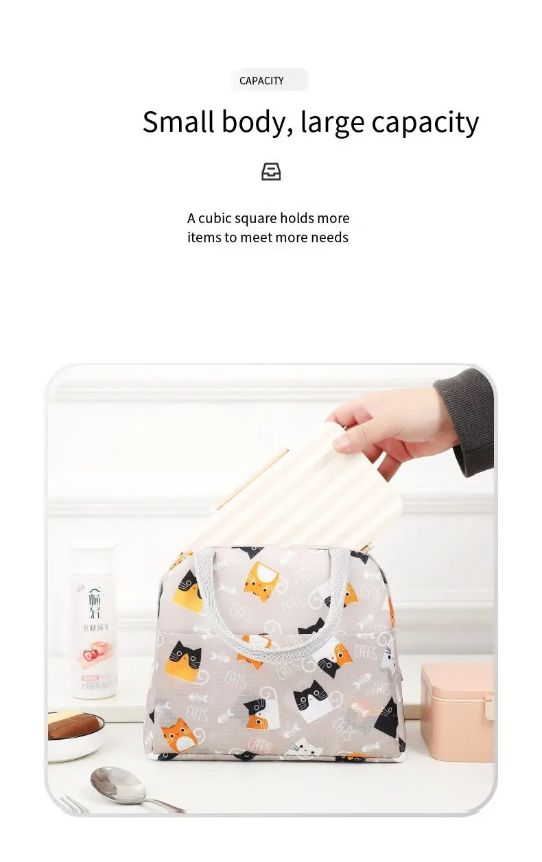 CoolBites Cartoon Bento Bag – Insulated Lunch Tote for Kids, School & Picnic Fun!