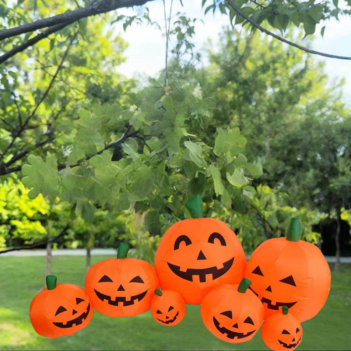 Halloween Giant Conjoined Pumpkin Ghost Outdoor Horror Decoration Inflatable Air Model Festival Party Decoration Supplies