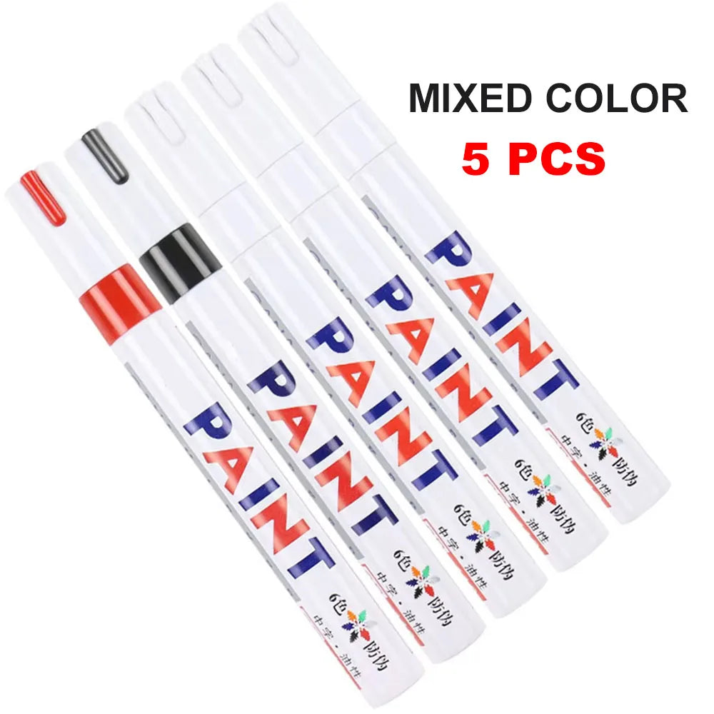 1Pc Car Oily Painting Pen Waterproof Permanent Graffiti Touch Up Tyre Marker Auto Rubber Tire Tread Mark Pen for Bike Cars Metal