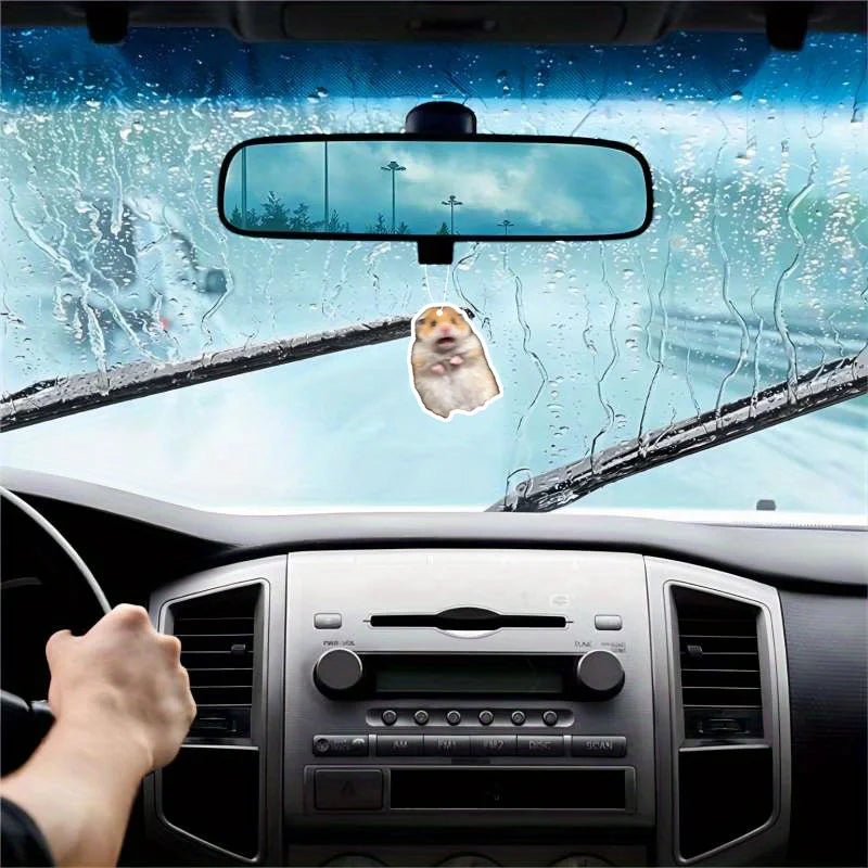 1/3pcs Funny Hamster Design Car Air Freshener Car Rearview Mirror Hanging Aromatherapy Tablet Car Air Freshener