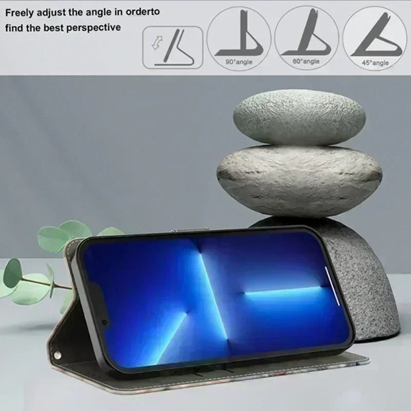 For Samsung S24 FE SM-S721B Case Painted Pattern Wallet Flip Book Cover on For Samsung Galaxy S 24 FE S24FE SM-S721N Case Fundas