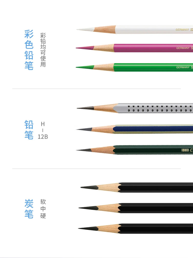 Faber-Castell Artist Long Point Sharpener – Manual Pencil Tool for Charcoal, Drawing & Sketching with Adjustable Tip Control
