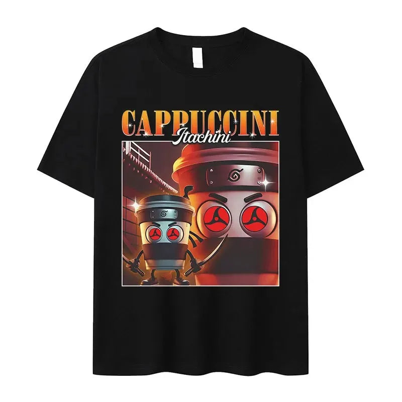 Italian Brainrot Funny Cappuccino Assasino Meme T Shirt Men Women Kawaii Short Sleeve T-shirt Summer O-Neck T-shirts