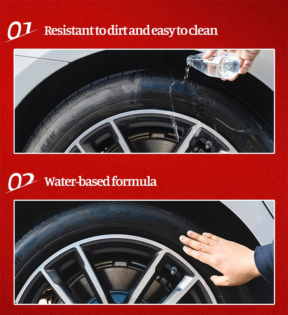 MikeHam Car Tire Shine Dressing Spray Long Lasting High Gloss Tire Coating Care Black Wet Look UV Protection & Waterproof 500ml