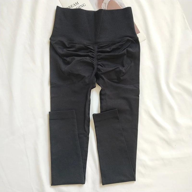 Seamless Sport Yoga High Waist Pants Leggings Sport See Through Yoga Gym Running Quick Dry Pants Scrunch Butt Pants