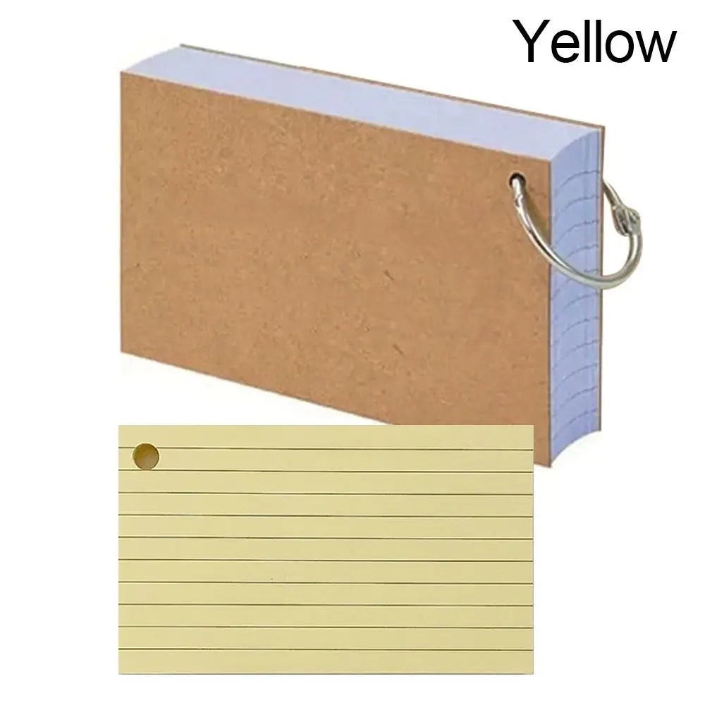 50Pcs Binder Horizontal Line Memo Book Loose-Leaf Index Cards Flash Cards Small Revision Cards for Study Office NotePads