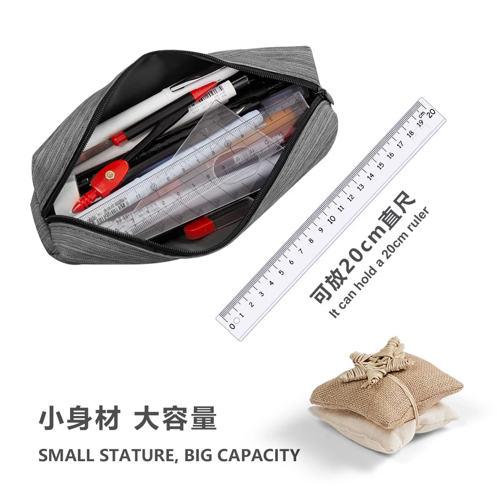 SeamiArt Solid Color Mini Pencil Case – Simple Zipper Pen Bag for School, Office & Kawaii Stationery Fans