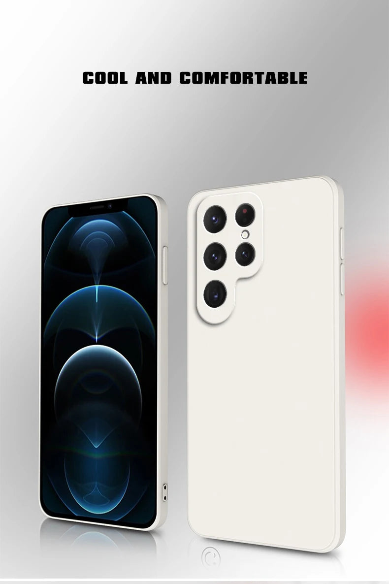 Original Square Liquid Silicone Case Covers for Samsung Galaxy S 24 S24 Plus Ultra 5G Global Camera Protection Phone Bags Armor