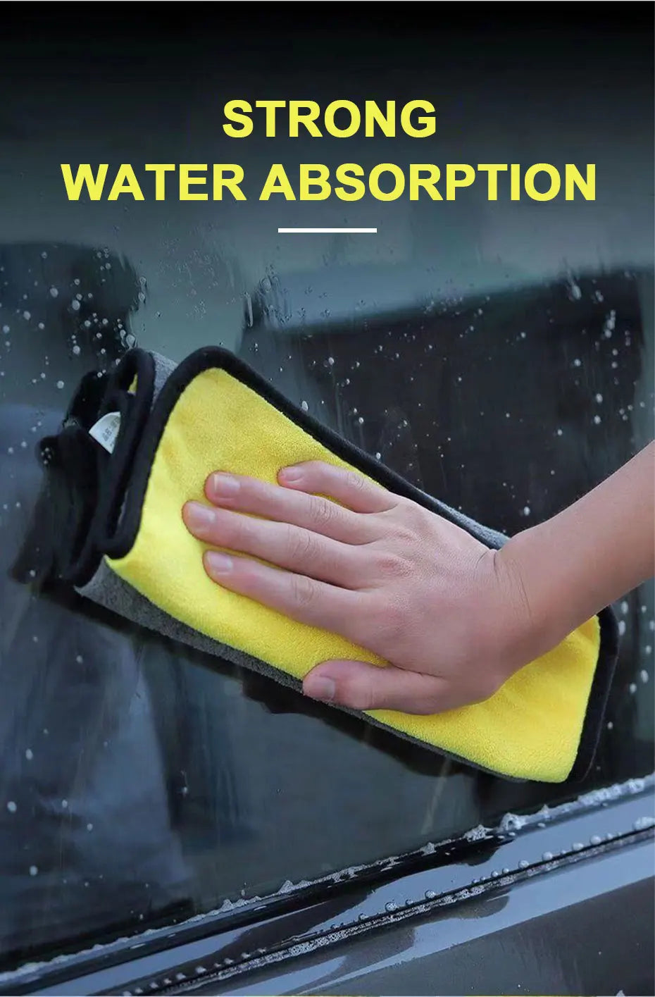 SEAMETAL 160x60cm Car Wash Towel 400GSM Microfiber High Water Absorption Cleaning Towels Thickened Soft Car Washing Drying Cloth