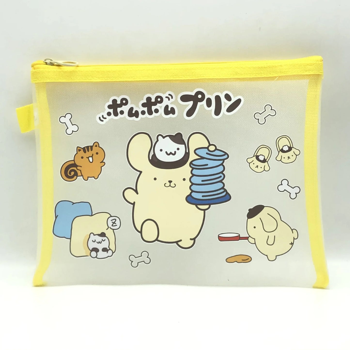 Sanrio A5 Mesh Zipper Pouch – Cute Melody, Kuromi & Cinnamoroll Document Organizer for School & Stationery Fans