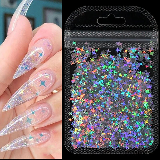 Starstruck Sparkle – Holographic Silver Nail Sequins for Viral DIY Looks