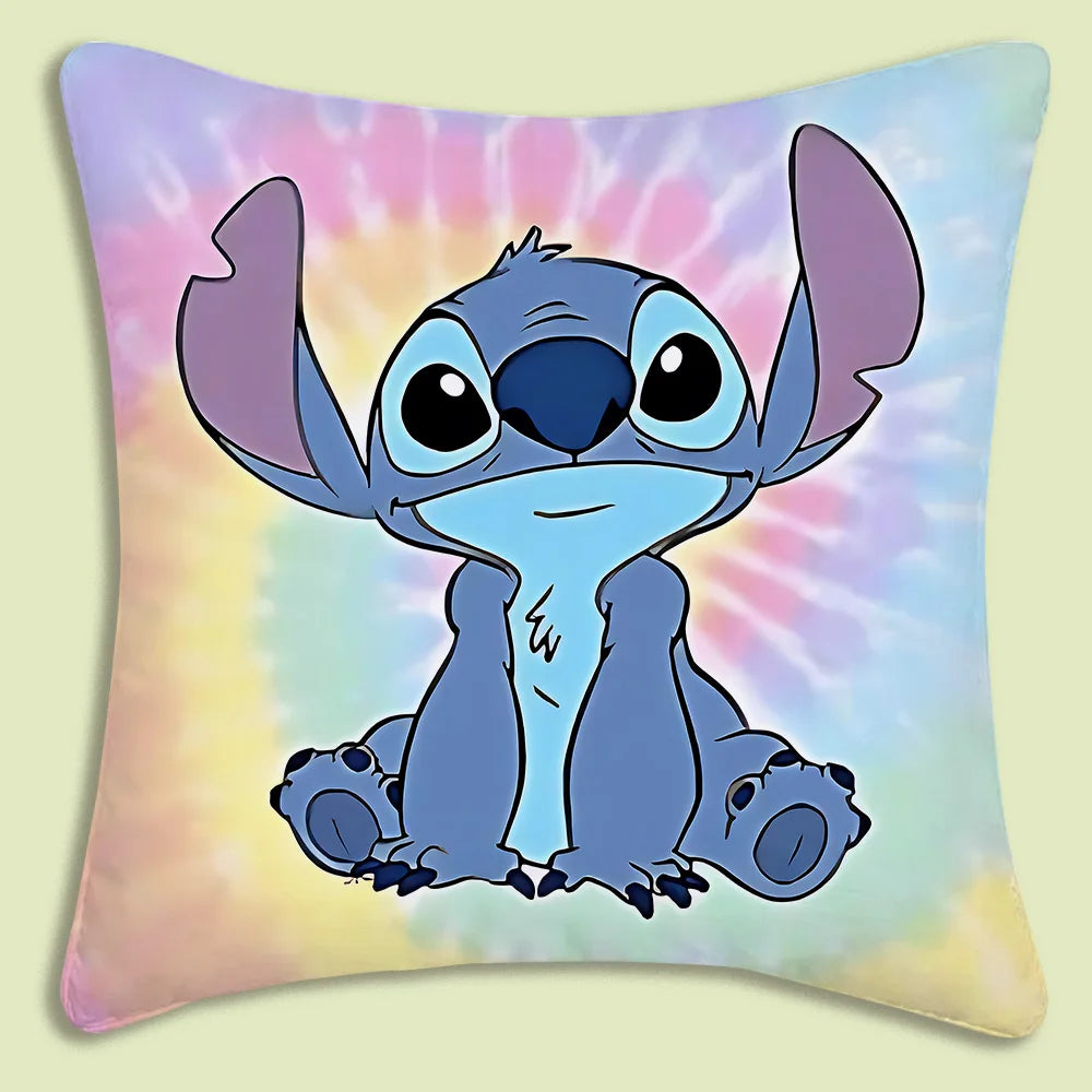 Cute Stitch Pillow Covers Cartoon Sofa Decorative Home Double-sided Printing Short Plush Cute Cushion Cover