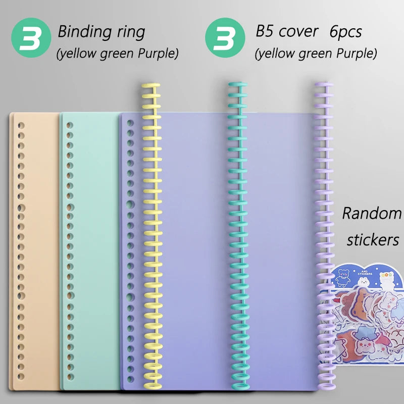 Multi-Hole Transparent Binder Covers – A4 Loose-Leaf PP Matte & Film Discbound Options for School, Office & Creative Journaling