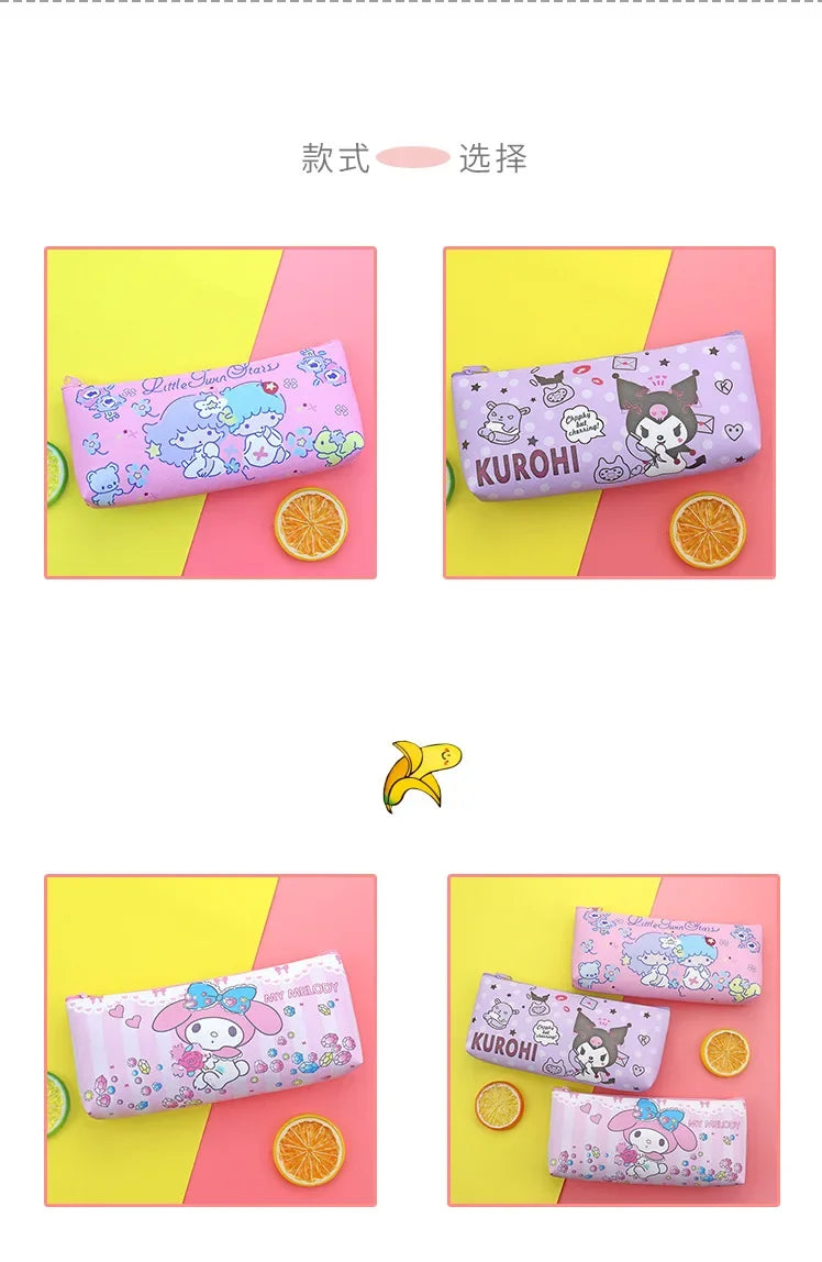Sanrio Cinnamoroll, Kuromi & My Melody Pencil Case – PU Waterproof Stationery Bag