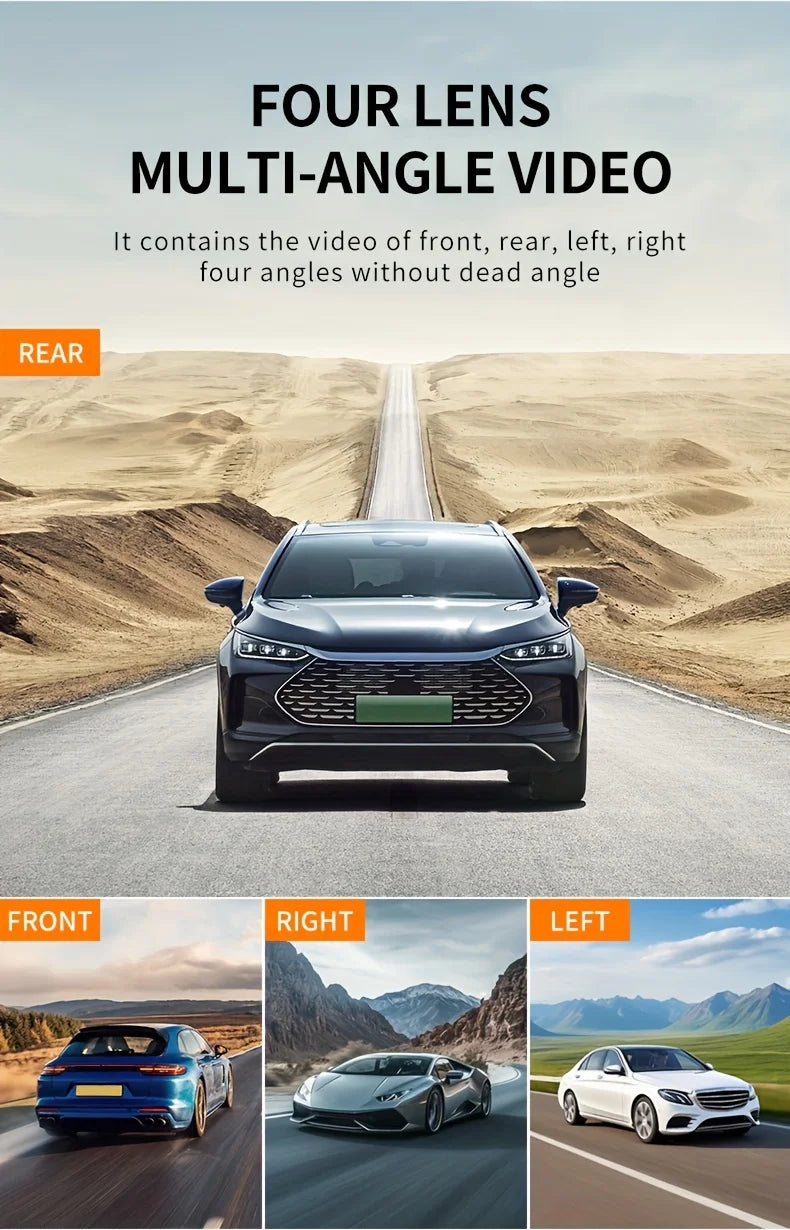 VAVUPO Car DVR Video Recorder 4 Channel Vehicle Camera 1080P  Driving Dash Cam Night Vision Loop Recording 24H Parking Monitor