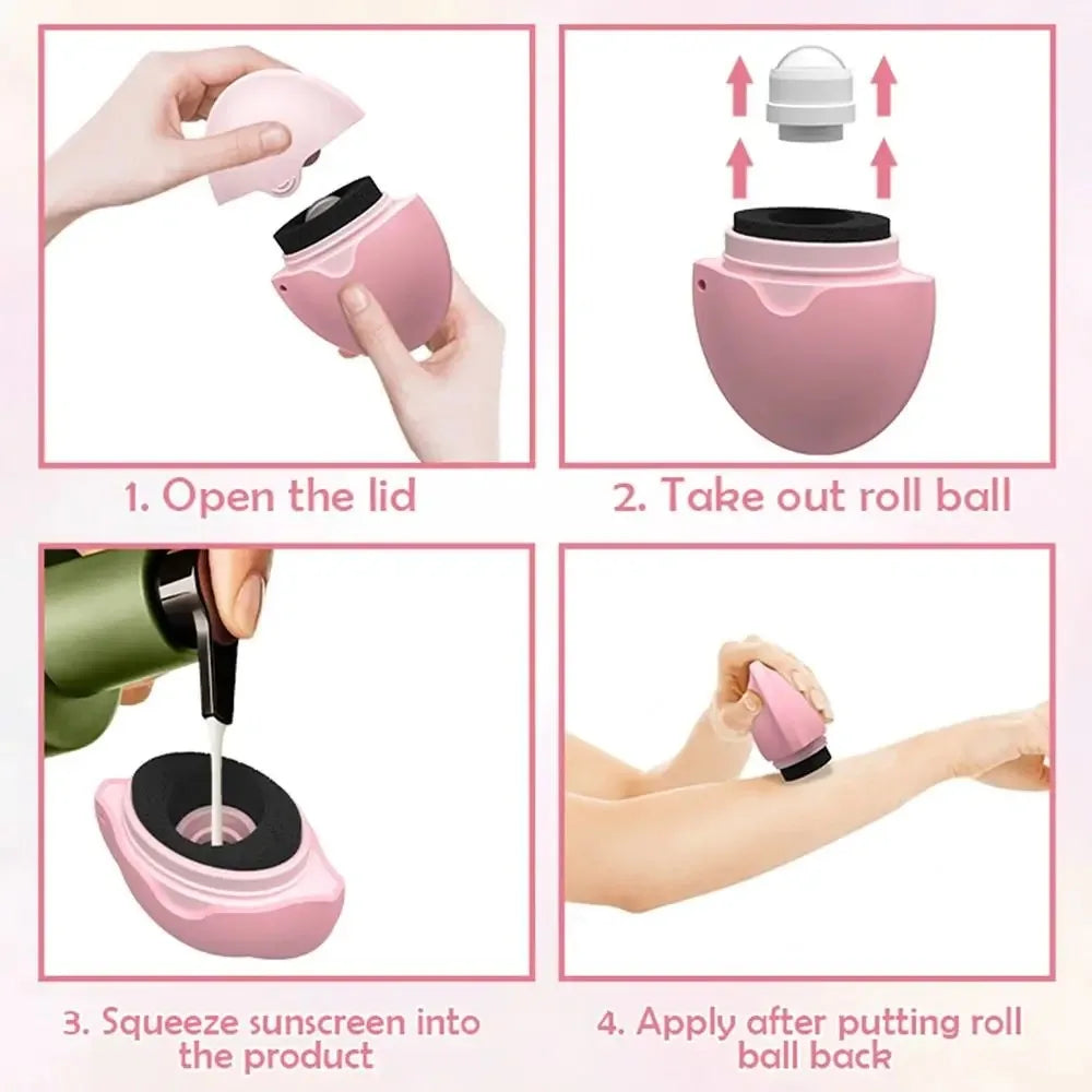 Silicone Suncream Roller Applicator Refillable Oval Isolation Lotion Cream Bottles Stitching Color Sunscreen Lotion Applicator