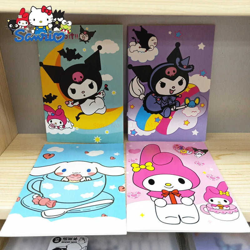 Sanrio Kawaii Notebook Set – 20pcs Hello Kitty, Kuromi, Cinnamoroll & Melody Daily/Weekly Planners for School