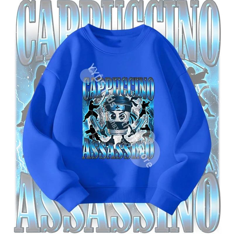 Italian Brainrot Graphic Sweatshirt Bombardiro Crocodilo Funny Meme Kids Clothes Italian Brainrot Fashion Children's Clothing