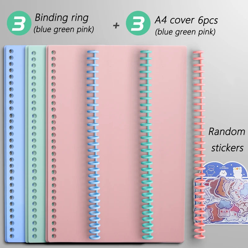 Multi-Hole Transparent Binder Covers – A4 Loose-Leaf PP Matte & Film Discbound Options for School, Office & Creative Journaling