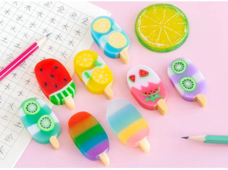 Umi’s Kawaii Ice Cream Eraser Set – Cute Cartoon Rubber Mini Erasers for Kids, School & Office Stationery Fun