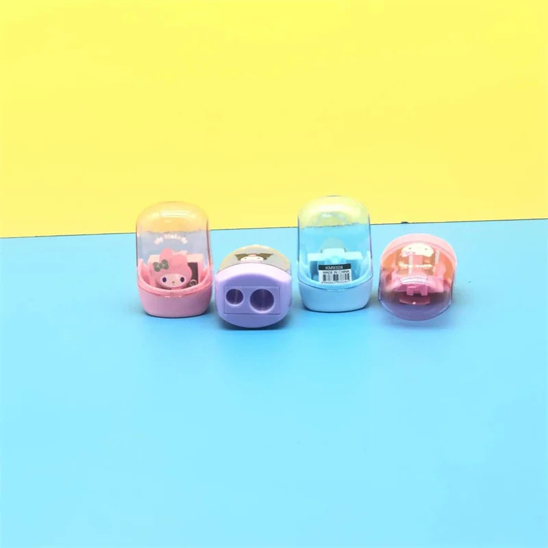 Anime Hello Kitty & Kuromi Double Hole Pencil Sharpener – Cute Cartoon Stationery for Kids, School & Portable Desk Supplies
