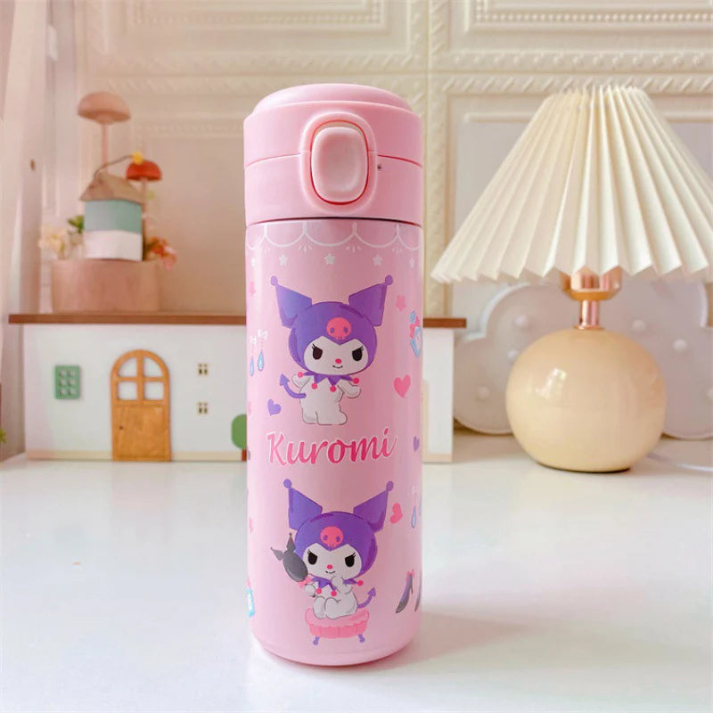MINISO 420ML Cartoon Thermos – Cute Stainless Steel Water Bottle for Students, Girls & Kawaii Stationery Fans