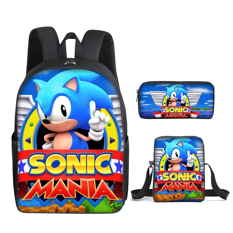 Sonic Speedster School Backpack – Anime Cartoon Schoolbag for Boys & Girls in Primary & Middle School
