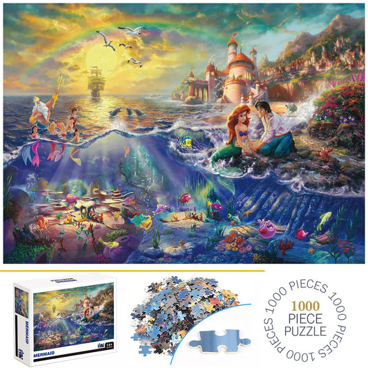 1000 Pieces Mermaid Jigsaw Puzzles for Adults Home Decor Games Family Fun Floor Puzzles Educational Toys for Kids