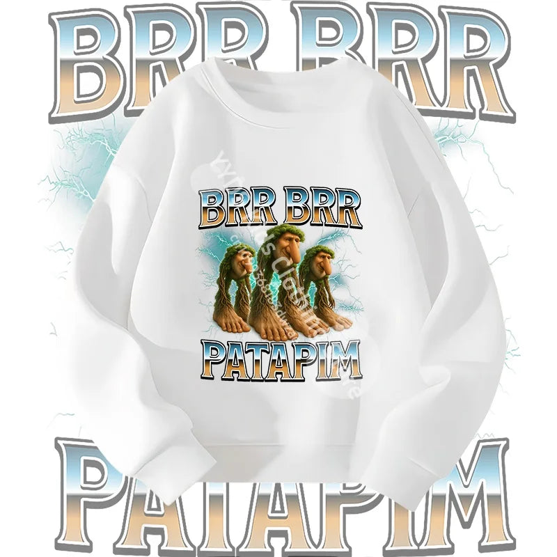 Italian Brainrot Graphic Sweatshirt Bombardiro Crocodilo Funny Meme Kids Clothes Italian Brainrot Fashion Children's Clothing