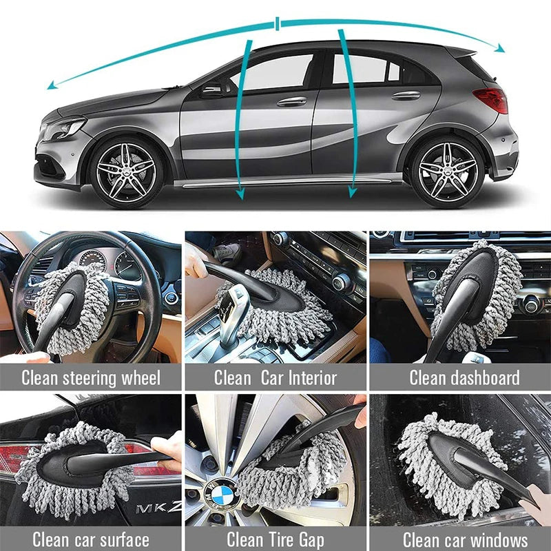 Superfine Fiber Car Duster Super Absorbent Microfiber Car Dust Mop Home Vehicle Cleaning Wax Dust Removal Brush Auto Wash Tools