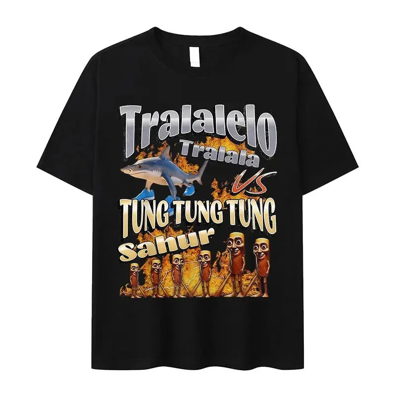 Italian Brainrot Funny Cappuccino Assasino Meme T Shirt Men Women Kawaii Short Sleeve T-shirt Summer O-Neck T-shirts