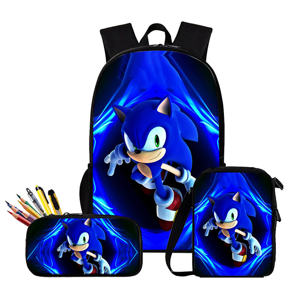 Sonic Speedster School Backpack – Anime Cartoon Schoolbag for Boys & Girls in Primary & Middle School