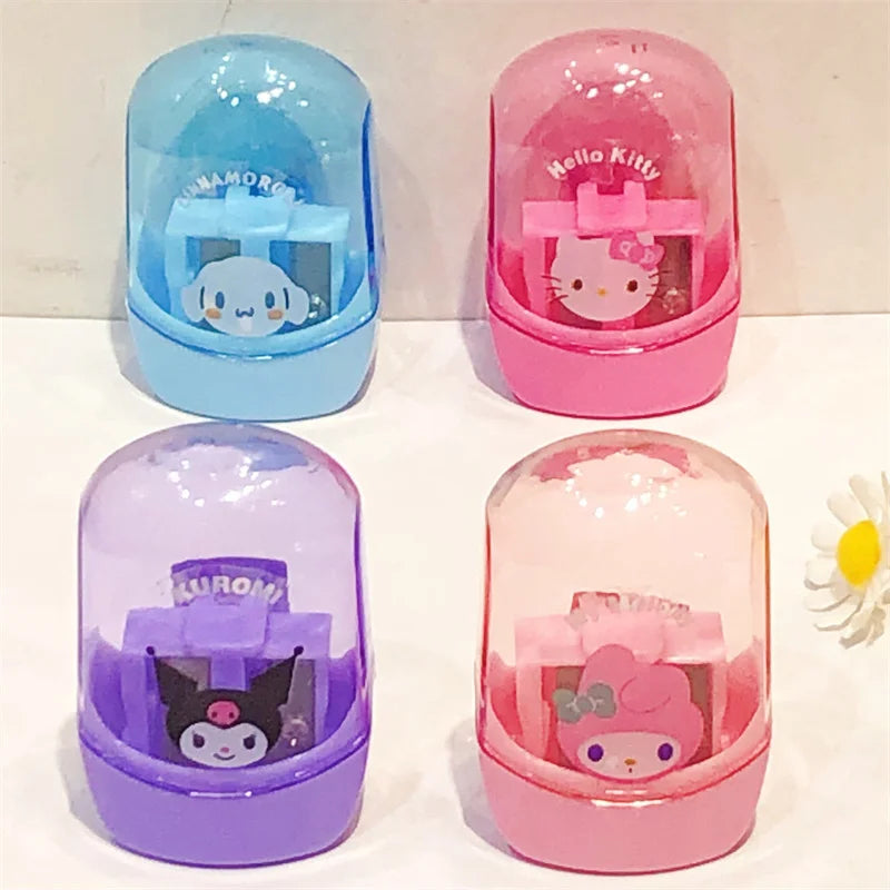 Anime Hello Kitty & Kuromi Double Hole Pencil Sharpener – Cute Cartoon Stationery for Kids, School & Portable Desk Supplies