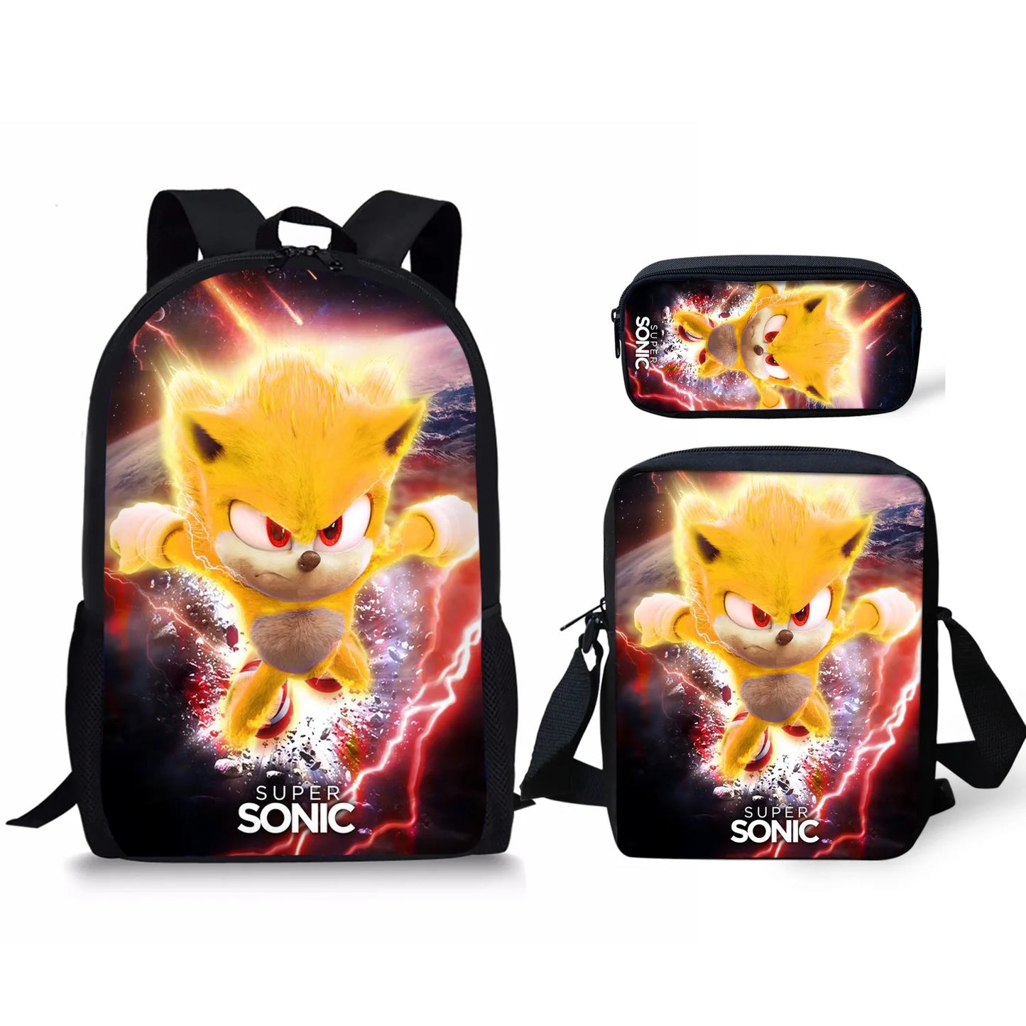 Sonic Speedster School Backpack – Anime Cartoon Schoolbag for Boys & Girls in Primary & Middle School