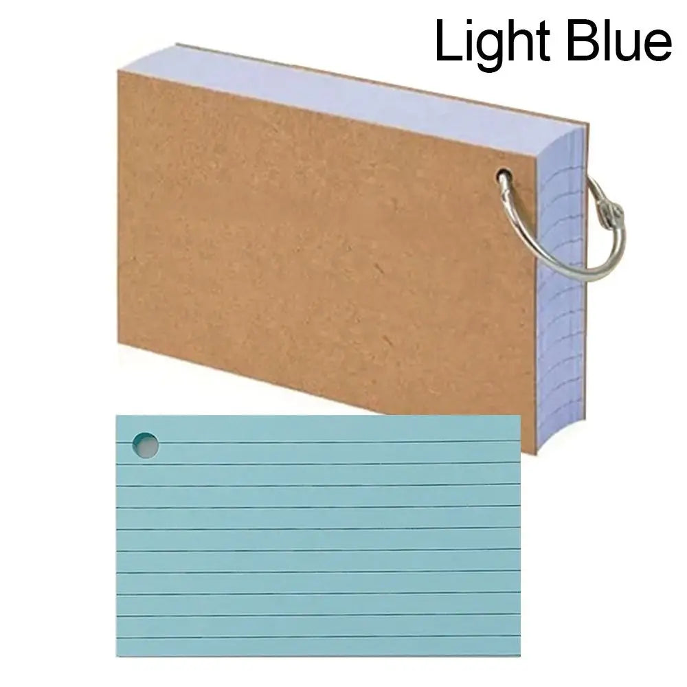 50Pcs Binder Horizontal Line Memo Book Loose-Leaf Index Cards Flash Cards Small Revision Cards for Study Office NotePads