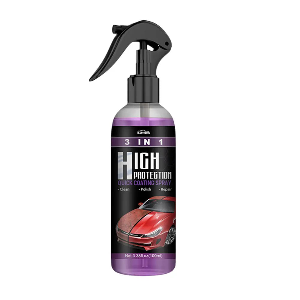 100ML 3-in-1 Quick Coating Spray for Car Auto Restorer High Protection Shield Nano Polishing Paint Wax with Cleaning Function