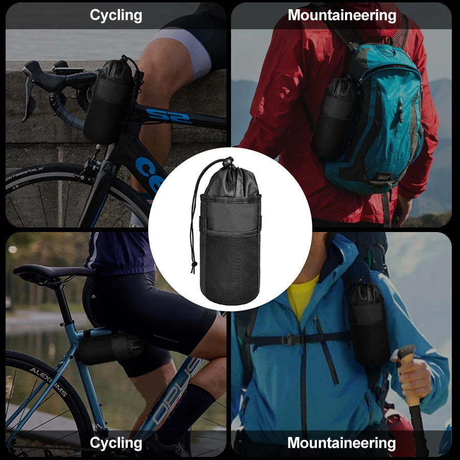 Bike Bags Bottle Holder Cycling Water Bottle Carrier Pouch Insulated Kettle MTB Road Bicycle Handlebar Bag Cycling Accessories
