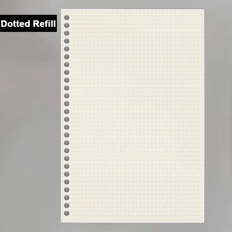 A4/A5/B5 60 Sheet Refillable Paper Lined/Blank/Dotted/Gird Refill Loose Leaf Filler Writing Supplies for Binder Journal Notebook