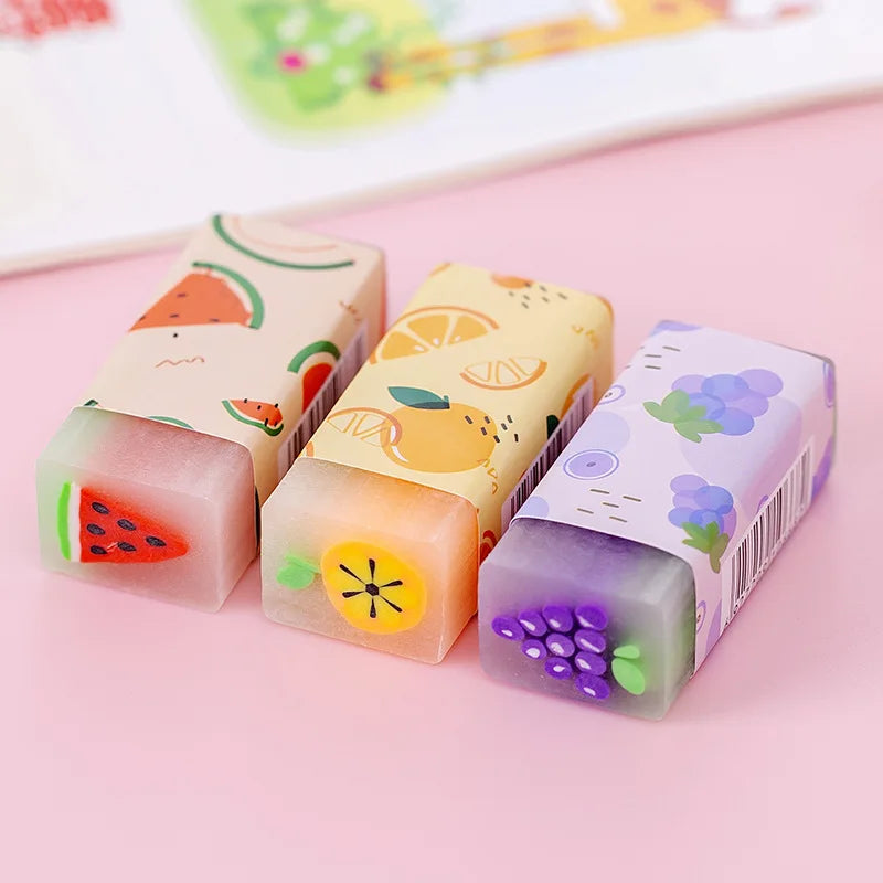 SweetSquish Eraser Set – Cute Fruit, Jelly & Animal-Shaped Pencil Rubbers for Kids with a Fun Fragrance
