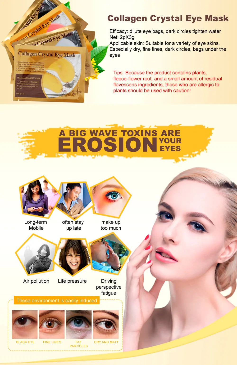 5/10/20/30 Pairs Gold Collagen Crystal Eye Mask skincare Eye Patches Firming Moisturizing Nourishing Eye Skin Care Products