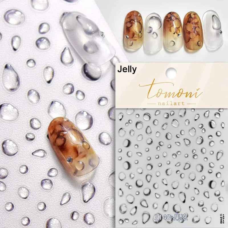Colorful & Fun Beach Bloom Nail Art – 5D Stickers with Coral, Petals & Ocean Charms