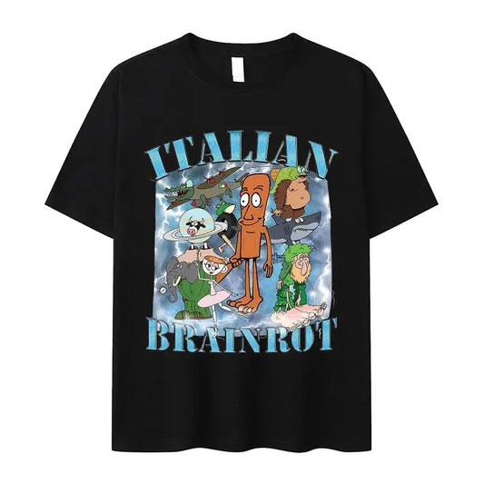 Italian Brainrot Funny Cappuccino Assasino Meme T Shirt Men Women Kawaii Short Sleeve T-shirt Summer O-Neck T-shirts