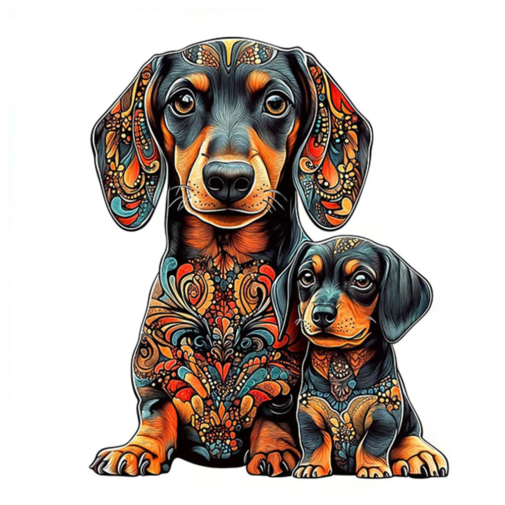 Wooden Animal Puzzle for Adults Kids Cat Wooden Jigsaw Irregular Dog Animal Wood Puzzles Exclusive Design Intelligent Jigsaws