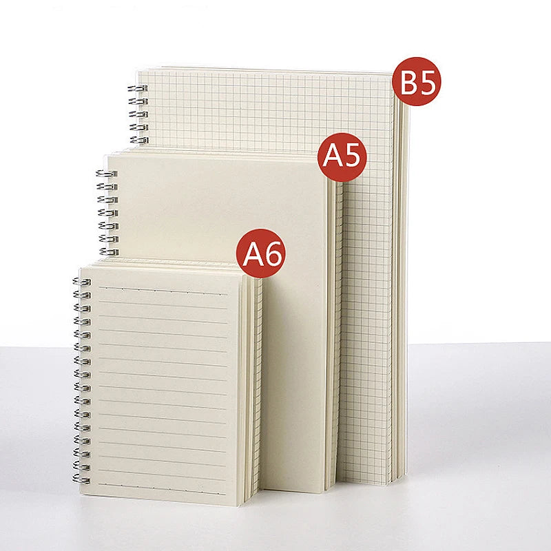 A5 A6 B5 Spiral book coil Notebook To-Do Lined DOT Blank Grid Paper Journal Diary Sketchbook For School Supplies Stationery