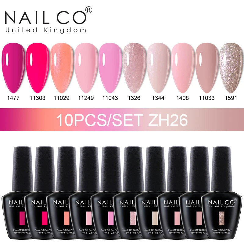 NAILCO Macaron Gel Nail Kit – 10PCS Jelly Colors for Soft, Glossy Manicures