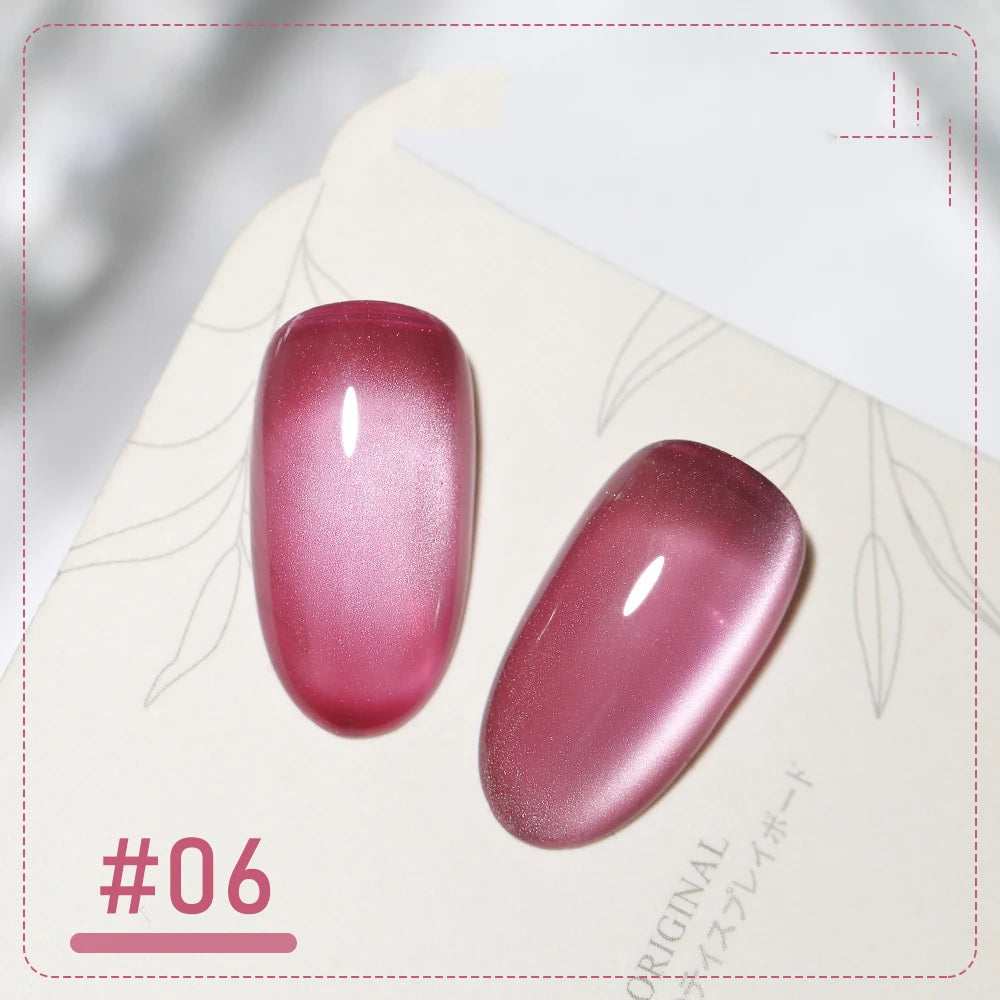 Silk Cat Eye Gel Polish – 9 Sparkling Colors with Magnetic Moonlight Effect (5g Each)