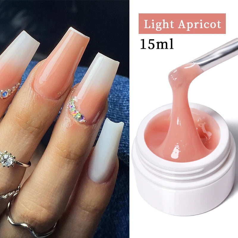 UR SUGAR Jelly Nail Extension Gel – Clear, Nude & Milky White Shades for Chic DIY Manicures