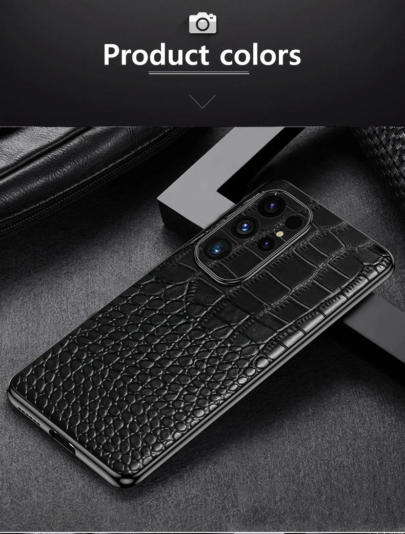 Genuine Cowhide Leather Phone Case for Samsung Galaxy S 25 S24 Ultra S25 Plus Luxury Back Cover